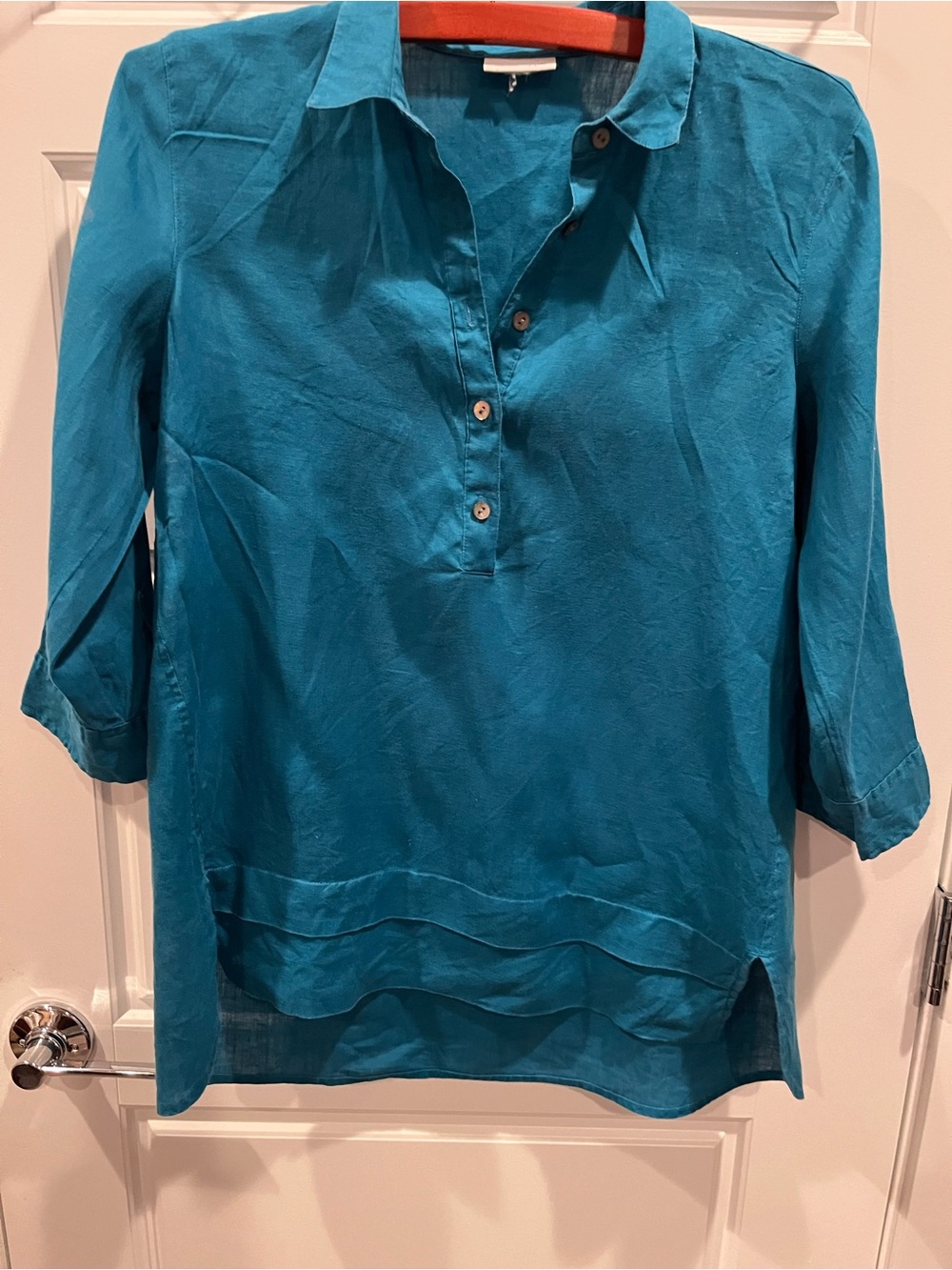 J. Jill Turquoise Top-100% Linen